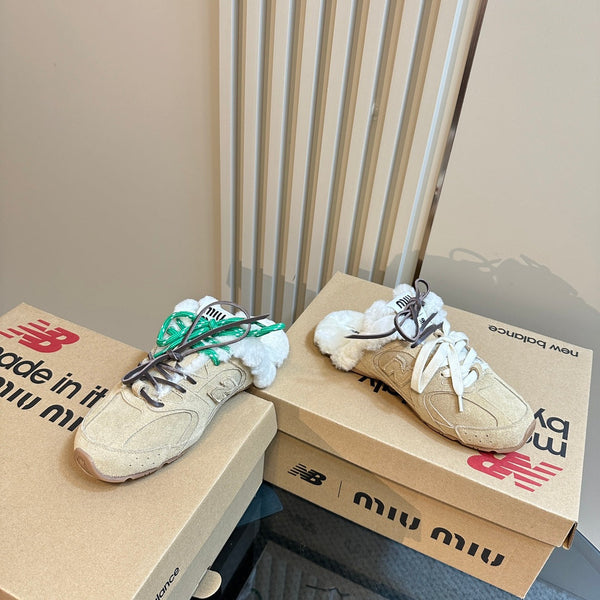 Miu x Balance 530 SL Mule Light Brown Suede