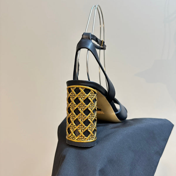 CD Icon Heeled Sandal 95mm Black Calfskin