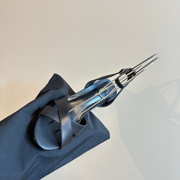 CD Icon Heeled Sandal 95mm Black Calfskin