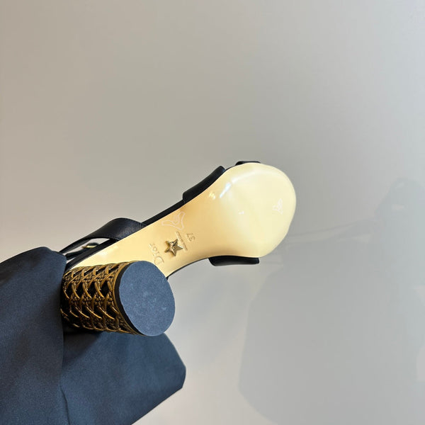 CD Icon Heeled Sandal 95mm Black Calfskin