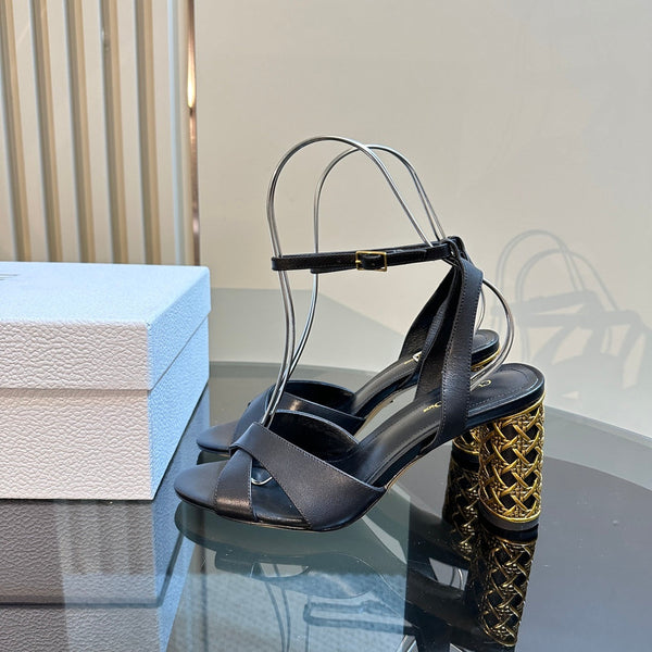 CD Icon Heeled Sandal 95mm Black Calfskin