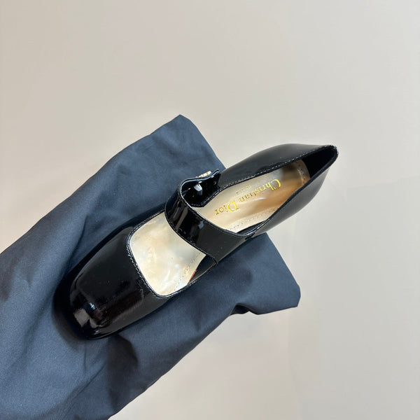 CD Miss Dior Pump 40mm Pelle di vacchetta nera lucida