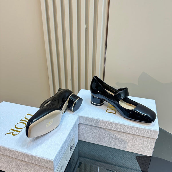 CD Miss Dior Pump 40mm Pelle di vacchetta nera lucida