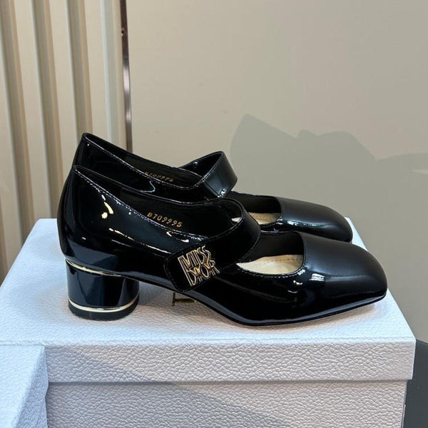 CD Miss Dior Pump 40mm Pelle di vacchetta nera lucida