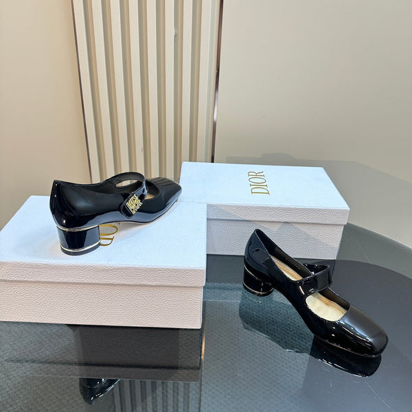 CD Miss Dior Pump 40mm Pelle di vacchetta nera lucida