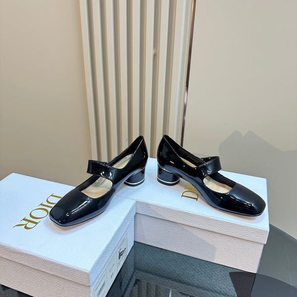 CD Miss Dior Pump 40mm Pelle di vacchetta nera lucida