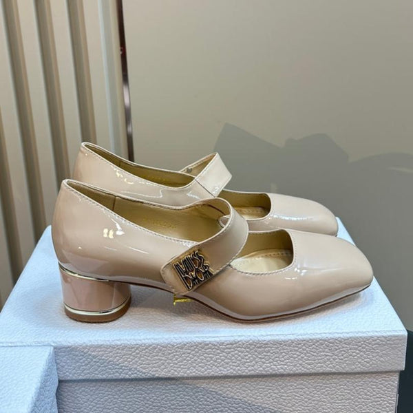 CD Miss Dior Pump 40mm Glossy Beige Cowhide