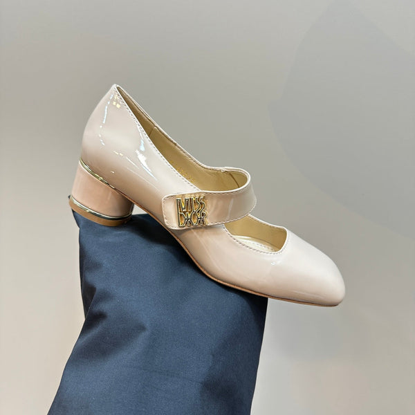 CD Miss Dior Pump 40mm Glossy Beige Cowhide