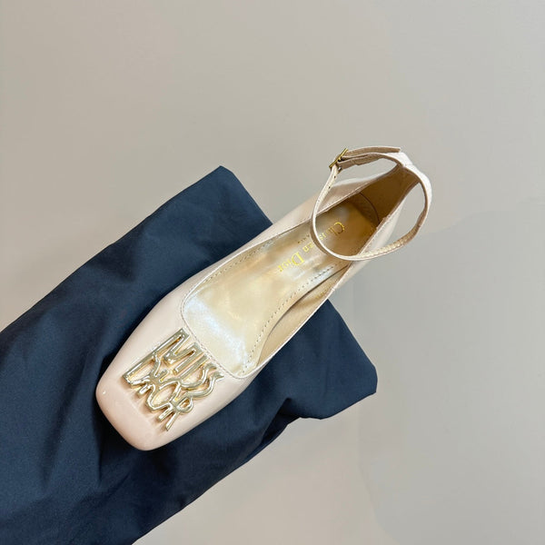 CD Miss Dior Pump 40mm Pelle di agnello beige lucida