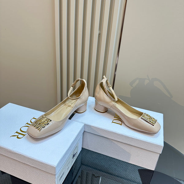 CD Miss Dior Pump 40mm Pelle di agnello beige lucida