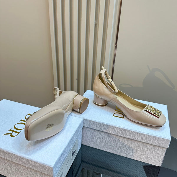CD Miss Dior Pump 40mm Pelle di agnello beige lucida