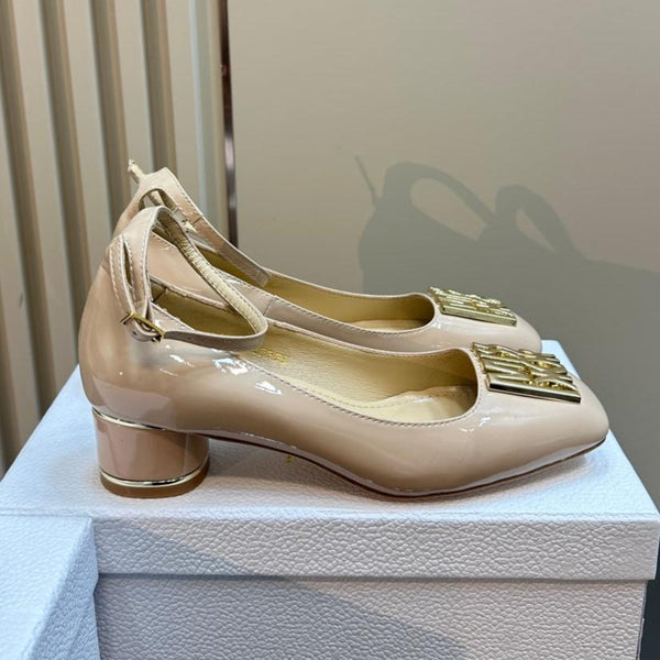 CD Miss Dior Pump 40mm Pelle di agnello beige lucida