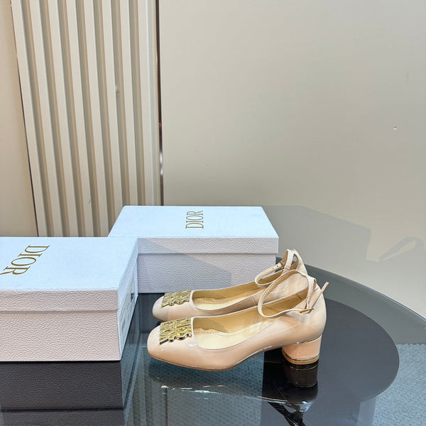 CD Miss Dior Pump 40mm Pelle di agnello beige lucida