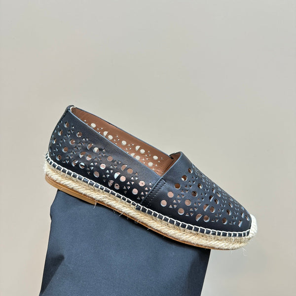 Alaila Vienne Espadrilles In Black Cowhide 946262