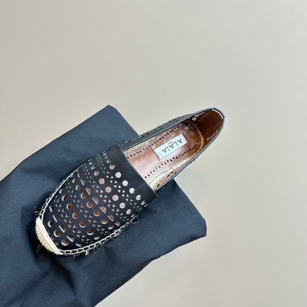 Alaila Vienne Espadrilles In Black Cowhide 946262