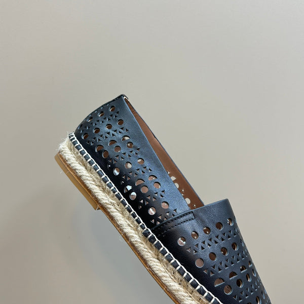 Alaila Vienne Espadrilles In Black Cowhide 946262