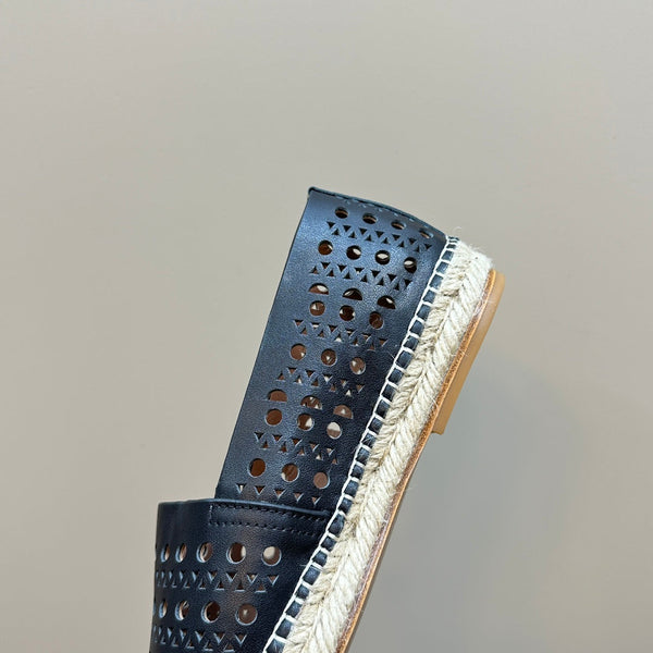 Alaila Vienne Espadrilles In Black Cowhide 946262