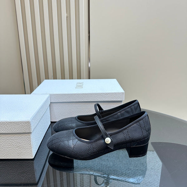 Ballerina CD nera in morbida pelle di vacchetta