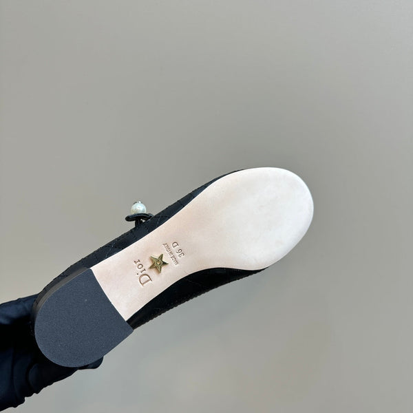 Ballerina CD nera in morbida pelle di vacchetta