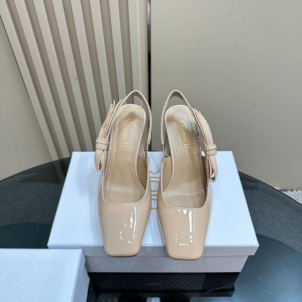 Miss Dior Paris Slingback Pump In Beige Glossy Cowhide 998863