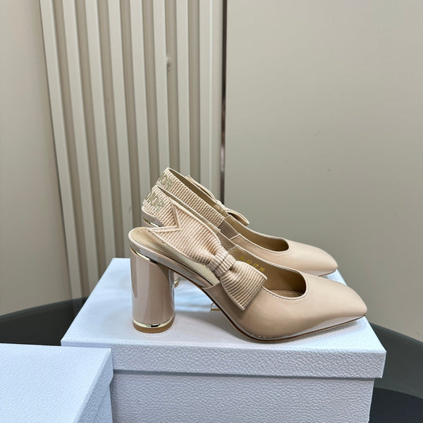 Miss Dior Paris Slingback Pump In Beige Glossy Cowhide 998863