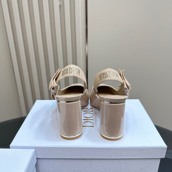 Miss Dior Paris Slingback Pump In Beige Glossy Cowhide 998863