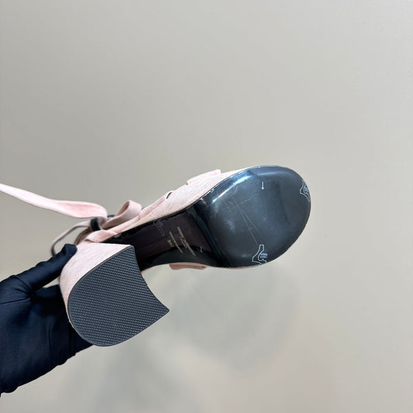 BIANCA PLATFORM SANDALS IN LIGHT PINK SUEDE