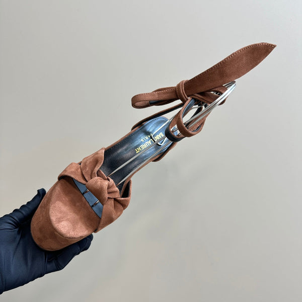 BIANCA PLATFORM SANDALS IN SIENNA BROWN SUEDE