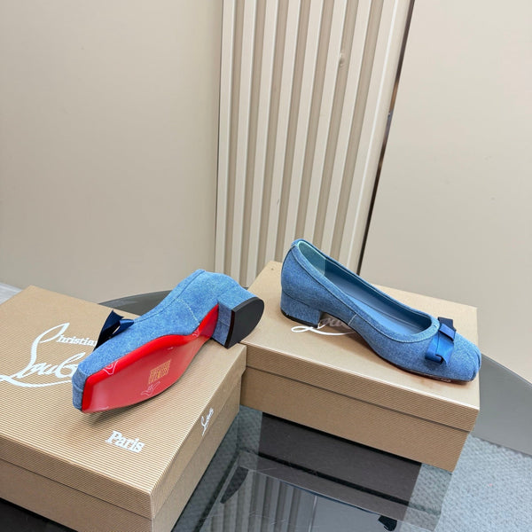 CL Denium Ballet Shoes Blue Nappa Lambskin 299718