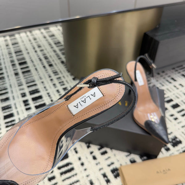 Alaia High Heels Slingbacks Black Sheepskin 299839