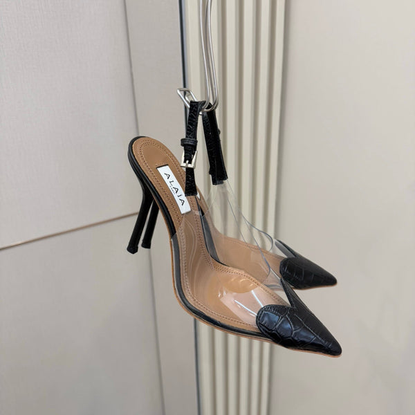 Alaia High Heels Slingbacks Black Sheepskin 299839