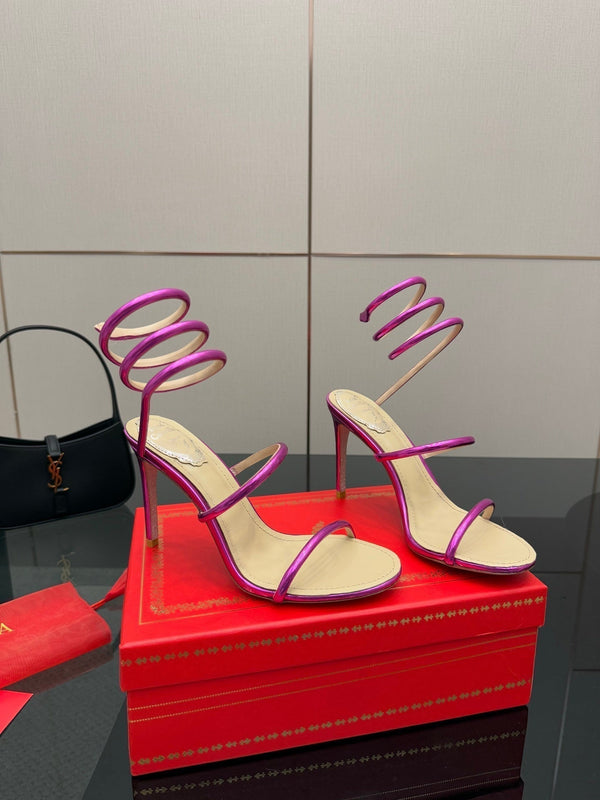 RC Sandals 9.5cm Pink Lotus Imported Metal Sheepskin 302595