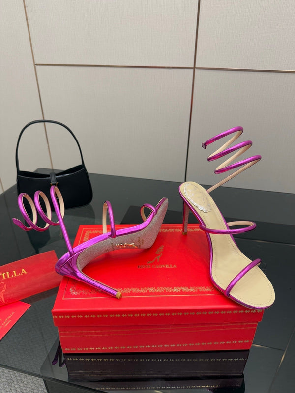 RC Sandals 9.5cm Pink Lotus Imported Metal Sheepskin 302595