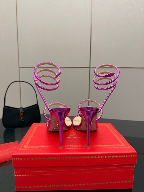 RC Sandals 9.5cm Pink Lotus Imported Metal Sheepskin 302595