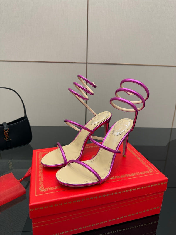 RC Sandals 9.5cm Pink Lotus Imported Metal Sheepskin 302595