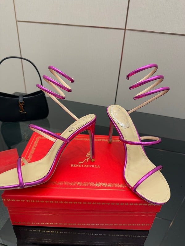 RC Sandals 9.5cm Pink Lotus Imported Metal Sheepskin 302595