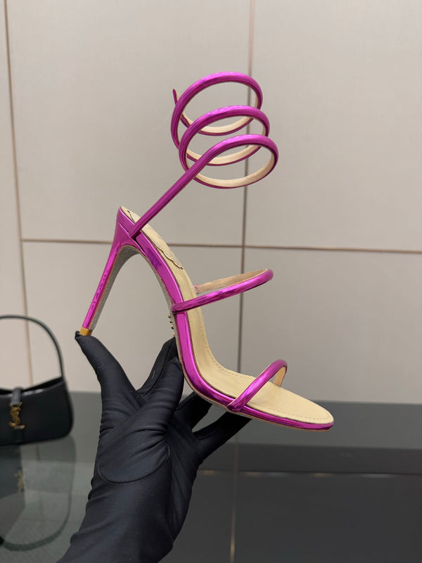 RC Sandals 9.5cm Pink Lotus Imported Metal Sheepskin 302595