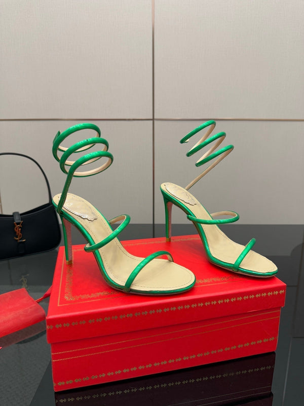 RC Sandals 9.5cm Green Imported Metal Sheepskin 302601