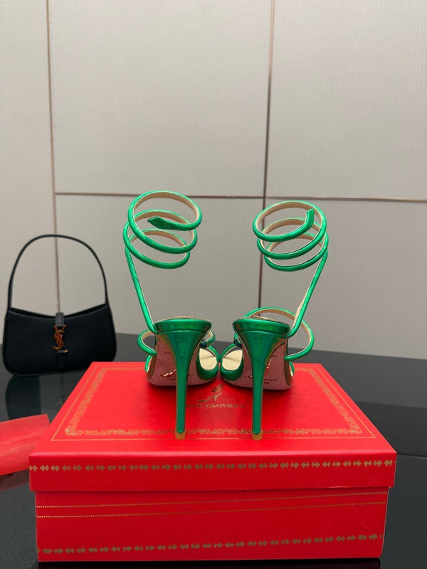 RC Sandals 9.5cm Green Imported Metal Sheepskin 302601