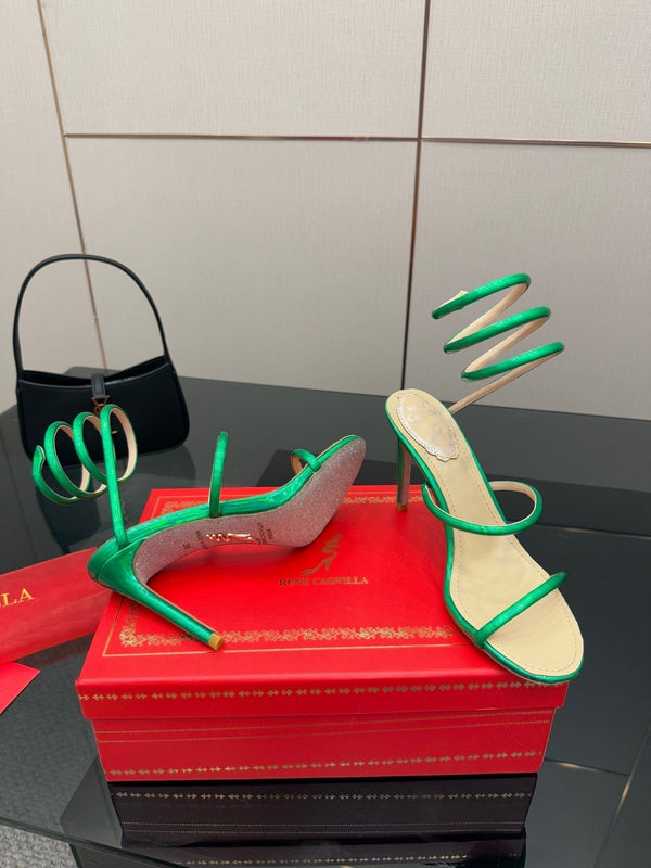 RC Sandals 9.5cm Green Imported Metal Sheepskin 302601