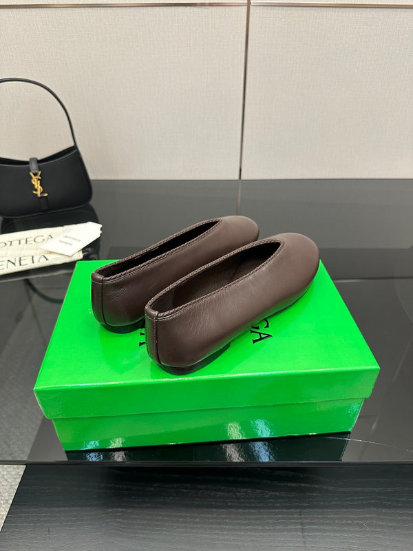 BV Puddle Ballet Flat Desaturated Brown Lambskin 427641