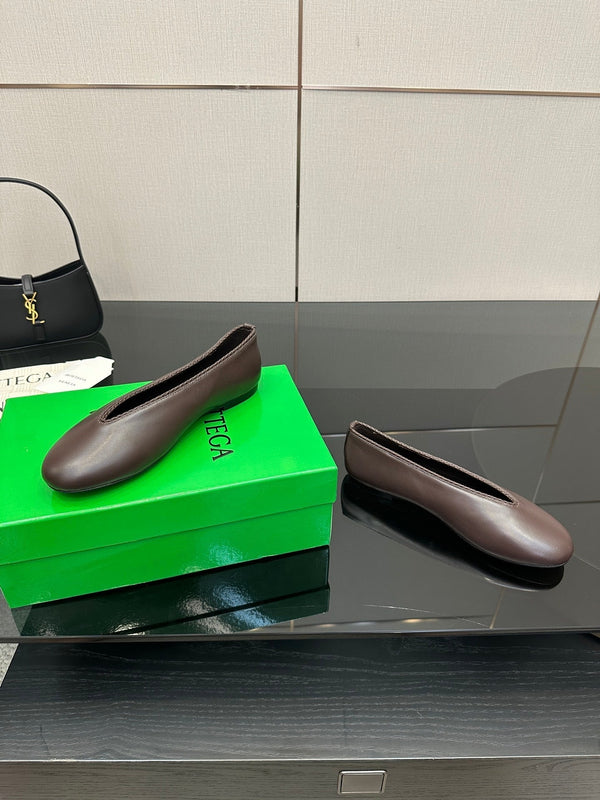 BV Puddle Ballet Flat Desaturated Brown Lambskin 427641