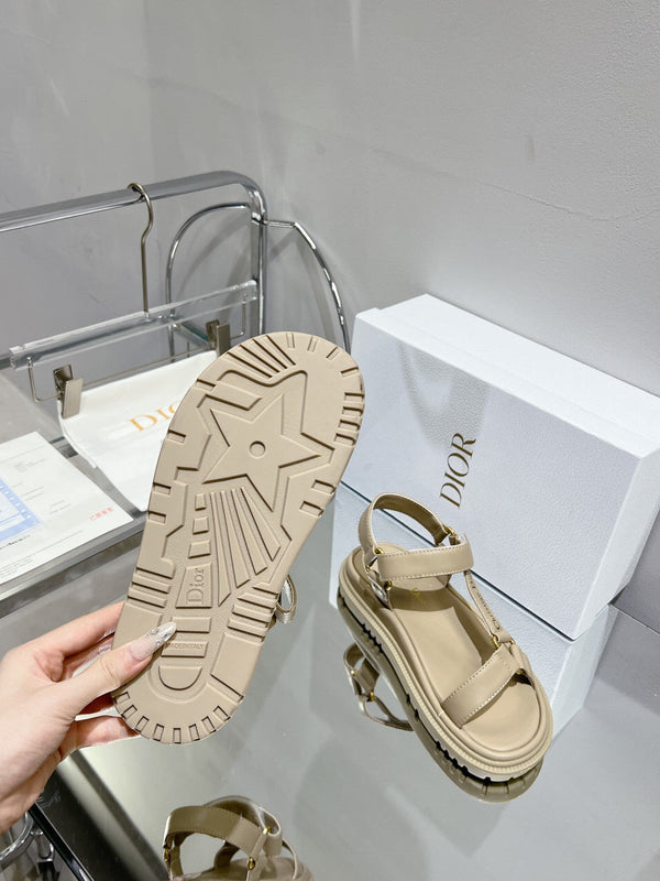 CD D-Wave Sandal In Beige Cowhide 100753