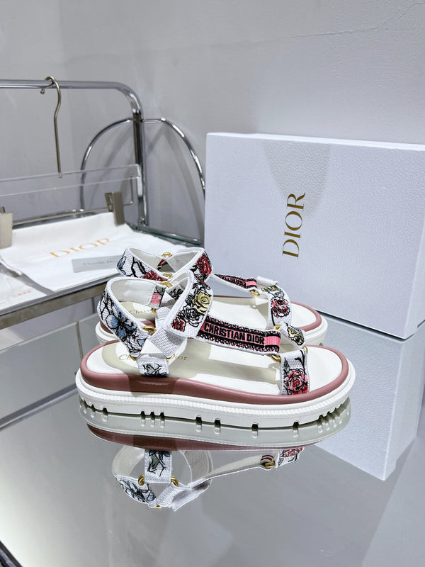 CD D-Wave Sandal In Colorful Mix White Cowhide 100759