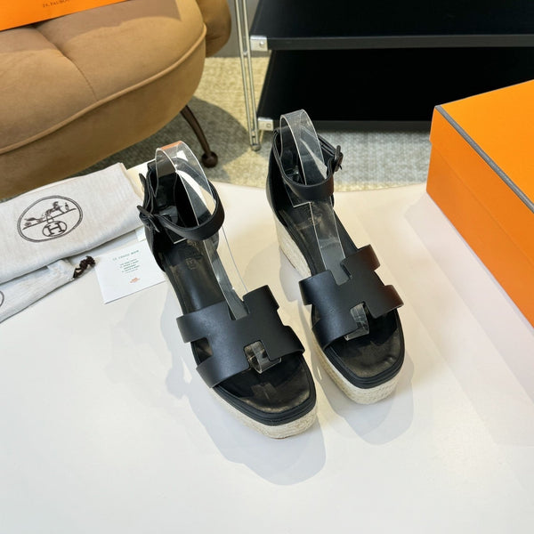 Espadrillas Elda 80 in pelle di vitello nera