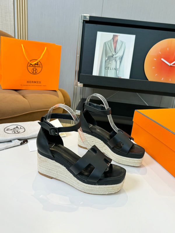 Espadrillas Elda 80 in pelle di vitello nera