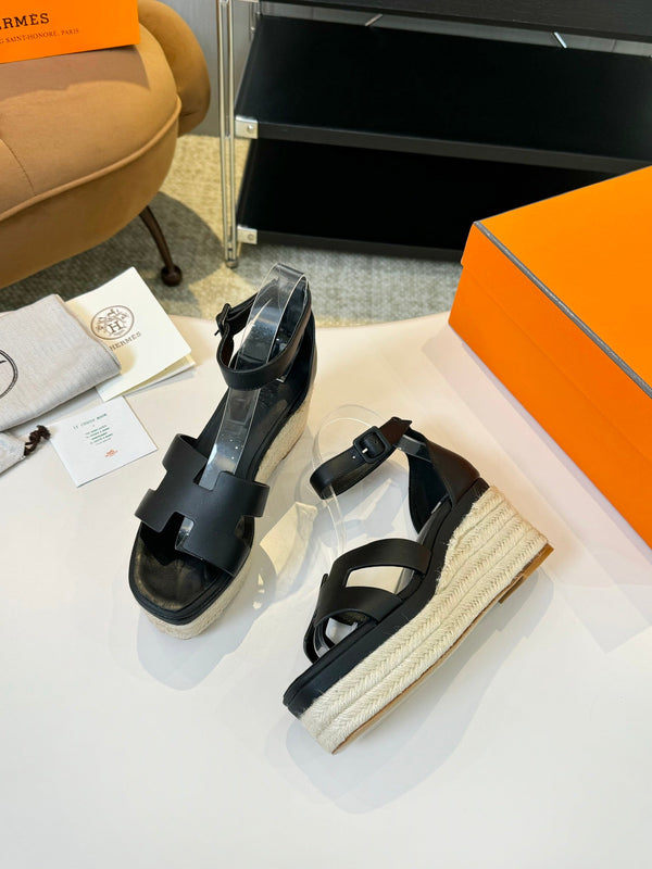 Espadrillas Elda 80 in pelle di vitello nera