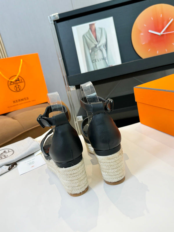 Espadrillas Elda 80 in pelle di vitello nera