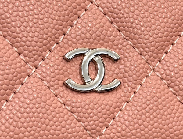 WOC 19CM LIGHT PINK CAVIAR SILVER HARDWARE