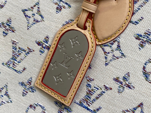 ONTHEGO MM 35CM MULTICOLOR BEIGE MONOGRAM JACQUARD FABRIC